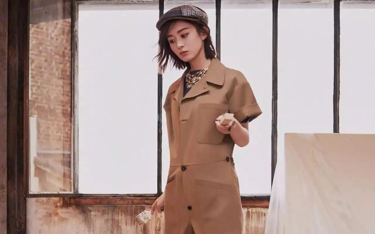 赵丽颖透视绣花长裙性感写真高清壁纸