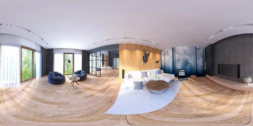 vray for sketchup制作北欧风格客餐厅全景图