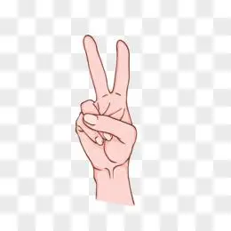 手绘胜利手势元素