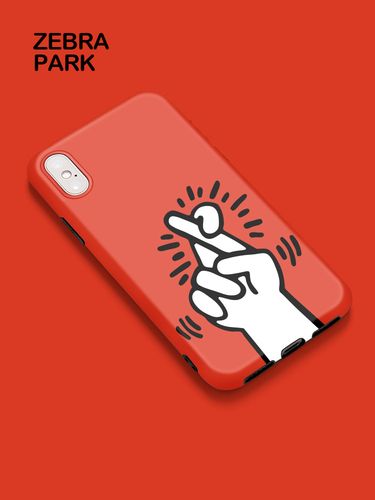 波普艺术比耶手势红色适用苹果11手机壳ins风网红个性夏季潮牌