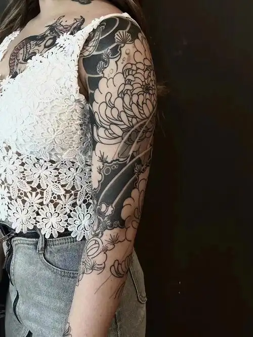 日式老传统纹身  #大连纹身  #大连纹身店  #老传统纹身  #七分袖花臂
