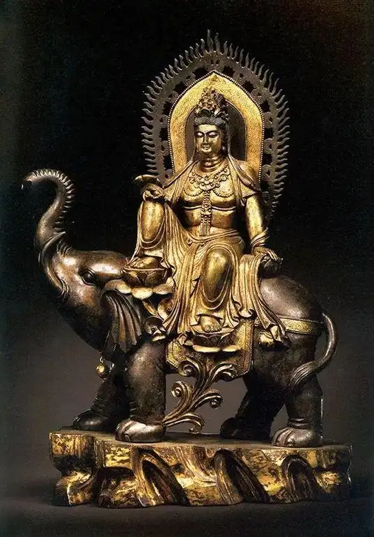 手捧梵夹唱法华 身现女相度晋僧——一尊古代普贤菩萨铜像赏析