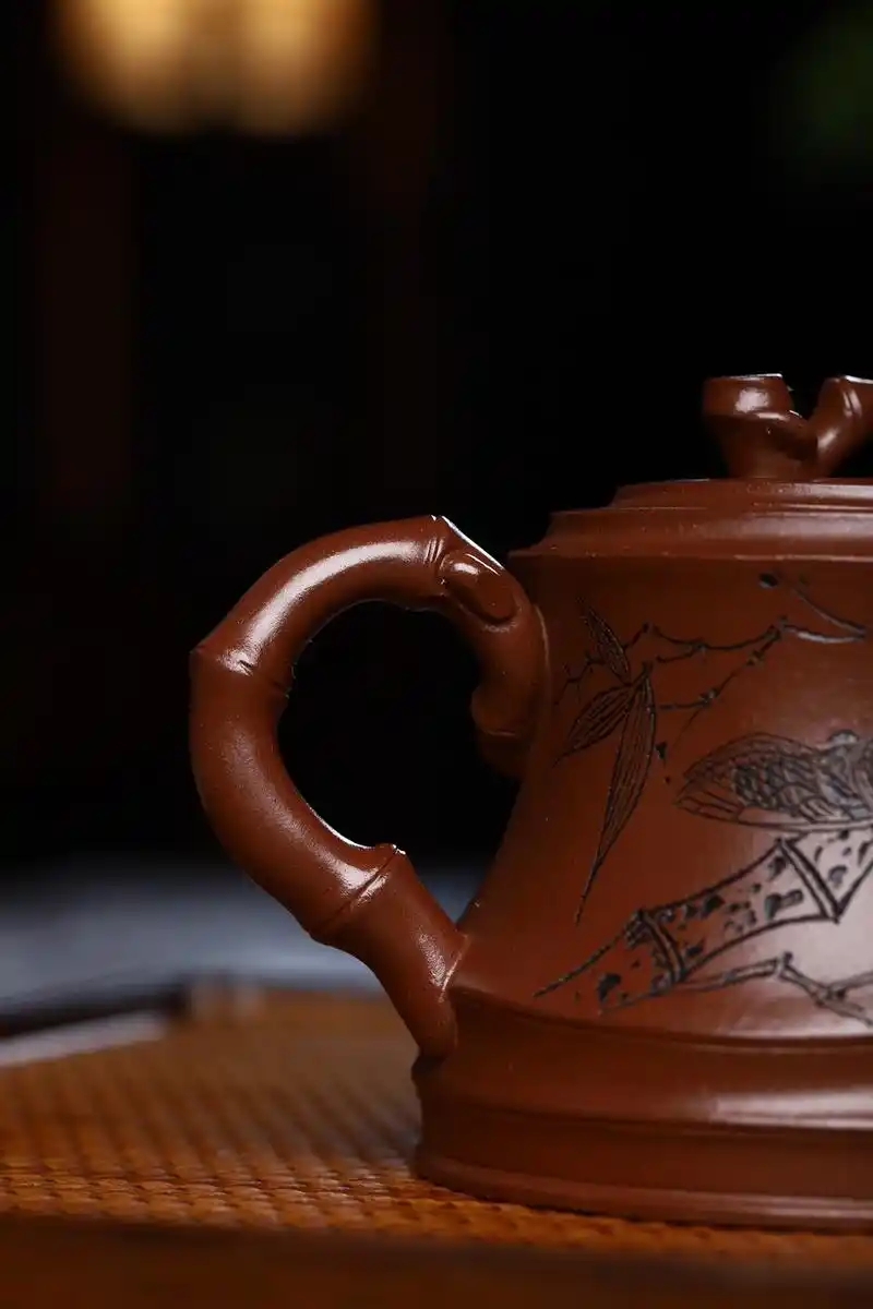 宜兴紫砂壶董梅萍全手工知足常乐原矿底槽清250cc