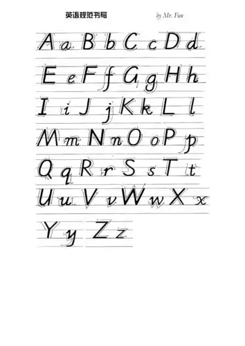 2020暑期练习:自制英文组合字帖(含字母&印刷体&圆体&意大利体).