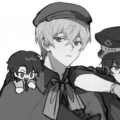 帅气动漫男生头像黑白图片