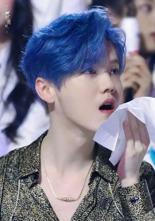 男明星蓝发合集鹿晗张艺兴黄子韬王俊凯蔡徐坤王一博