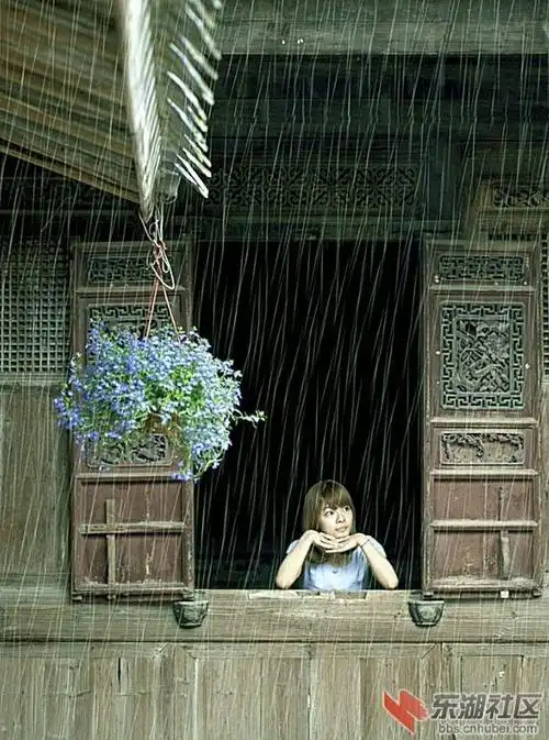 静水流深作品 临窗听雨