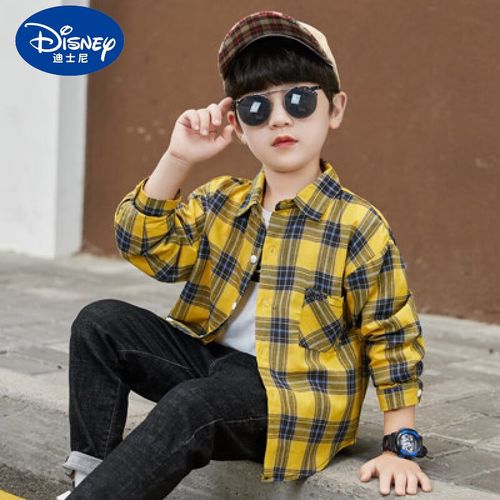 童格子衬衣上衣潮 黄色 01格子衬衫 150码9-11岁高136-145cm62-74斤