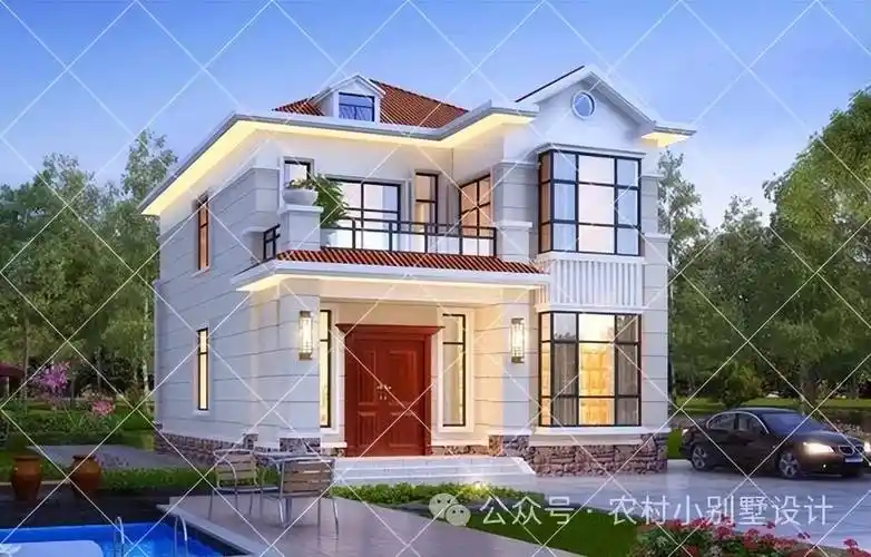 20万左右的农村2层别墅推荐24新款农村110㎡内的自建房别墅户型