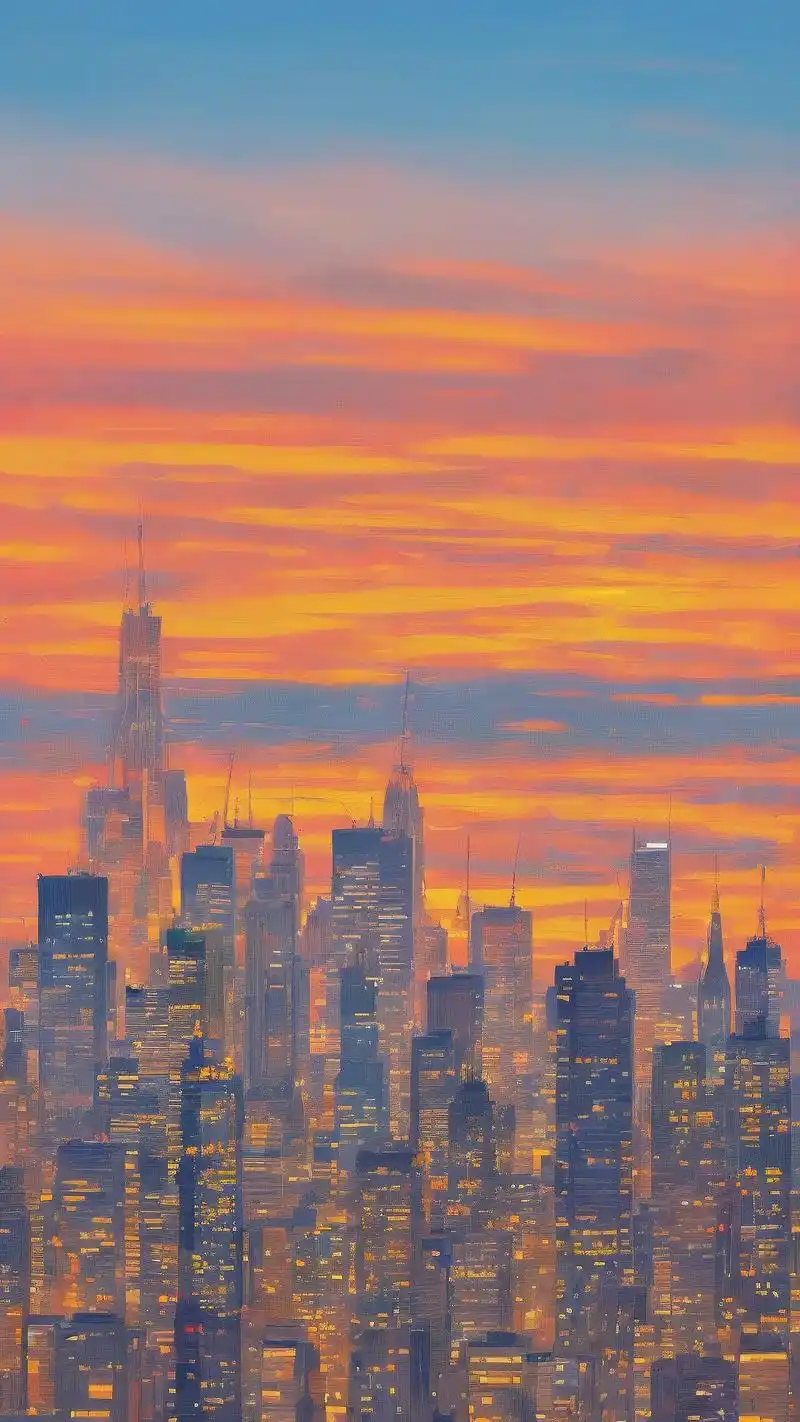 城市黄昏美景壁纸9495