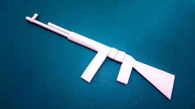 教你折纸ak47吃鸡玩具枪做法其实很简单成品太酷了