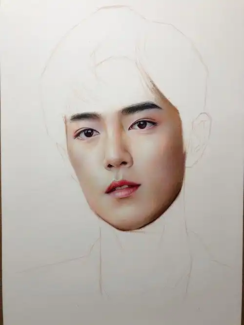 彩铅肖像《肖战》|纯艺术|绘画|大叔左右 - 原创作品 - 站酷 (zcool)