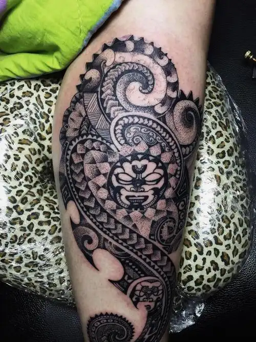 小腿图腾_纹身图案手稿图片_葛树杰1的纹身作品集