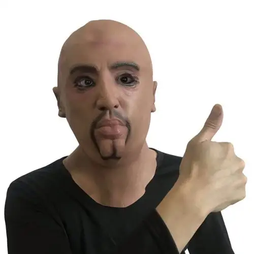 万圣节环保乳胶黑社会青年面具胡子光头头套化妆舞会酒吧整蛊道具