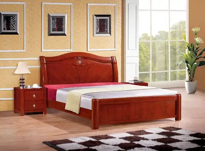 供应顺德家具特价双人床实木床头 经典中式海棠木系列903