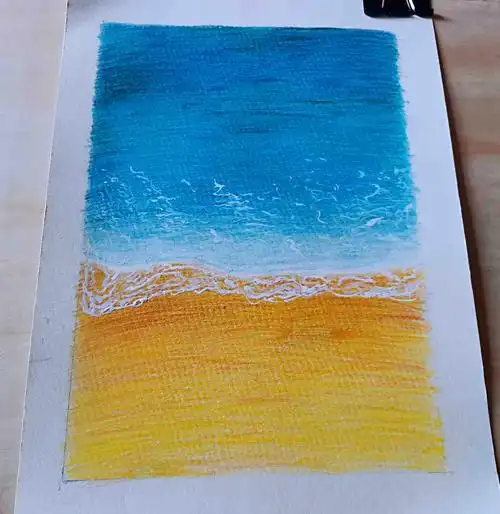 彩铅临摹《海滩》 - 简书