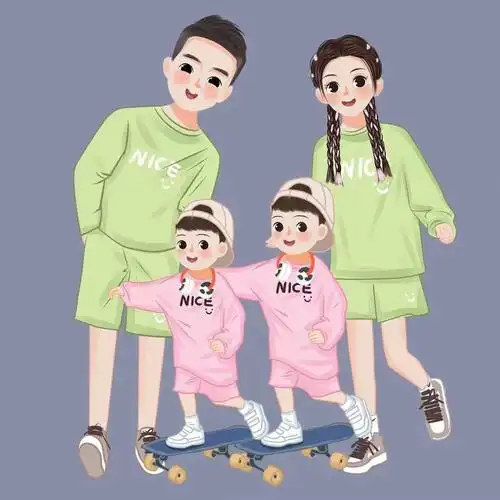 一家四口亲子头像