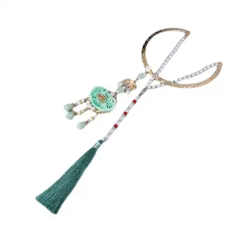 明制汉服配饰富贵项圈璎珞长背云项链男女敦煌风古风珍珠流苏颈饰