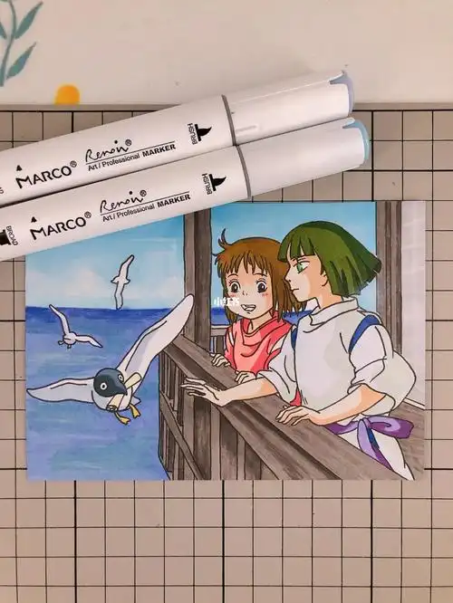 第266幅|千与千寻马克笔手绘.附步骤图