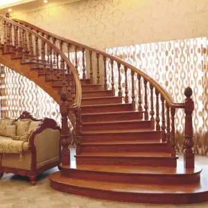 美式乡村实木楼梯定制新中式原木简欧别墅整体复式扶手楼梯订做