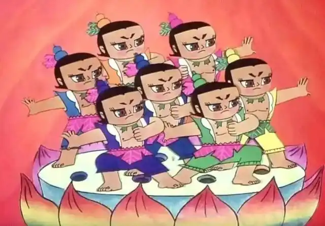 儿时经典动画片,葫芦七兄弟,大战蝎子精蛇精