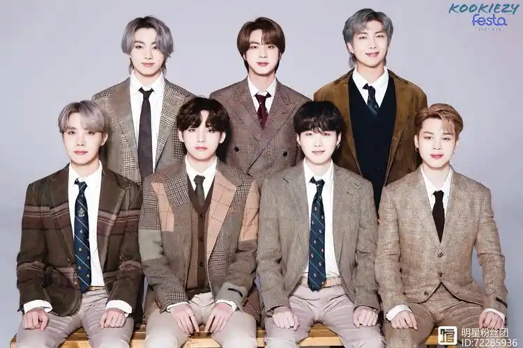 防弹少年团八周年团体照曝光每一个人都变成熟南韩顶尖男团