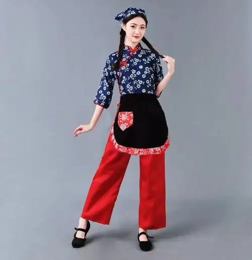 贫民农村叫花子粗布布衣做旧八路穷人新款服装民族服装