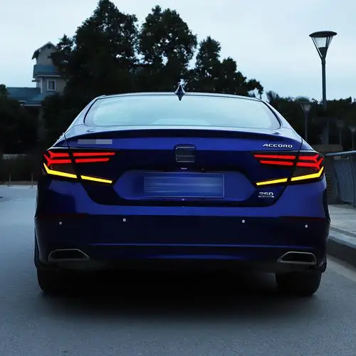 十代雅阁尾灯总成改装全led流光转向led行车灯刹车灯雾灯鱼骨尾灯 原