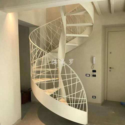 订做整梯扶手简约家用 悬浮现代旋转 实木踏板玻璃栏杆欧式风楼梯