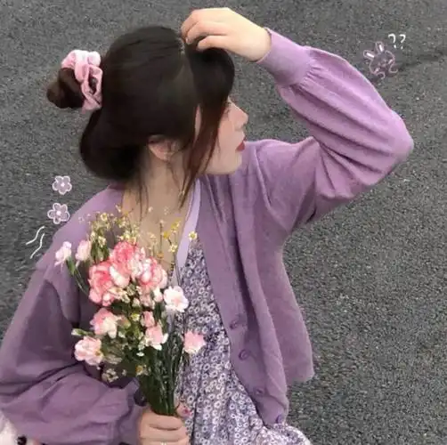 拿花女头温柔仙女头像