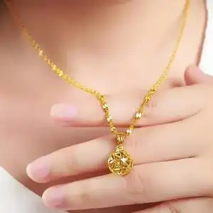 黄金首饰金项链纯金色图片