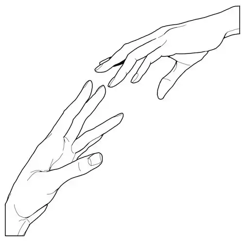 情侣手部姿态绘画2