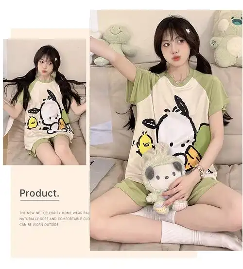 夏季少女莫代尔睡衣套装小个子家居服青少年大学生棉