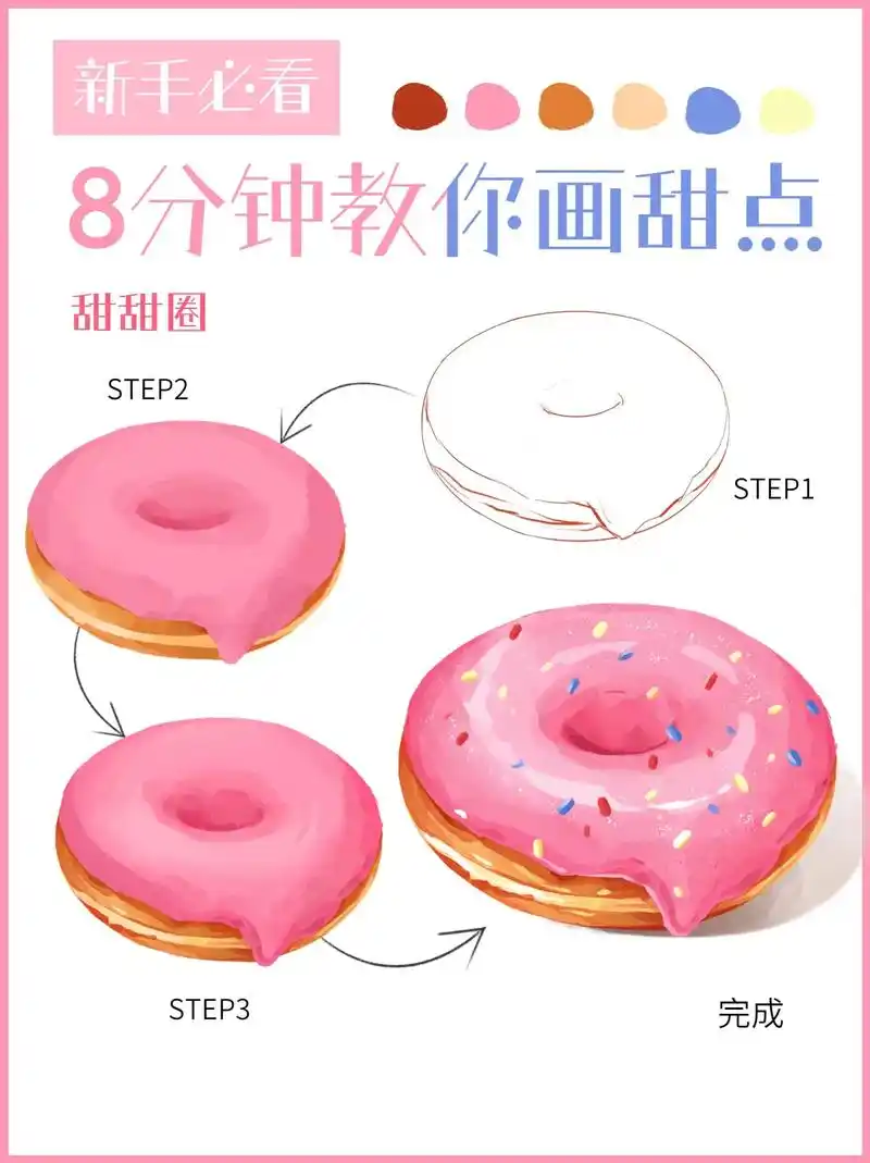 保姆级教程甜甜圈画法,详细步骤分享~#procreate绘画 - 抖音