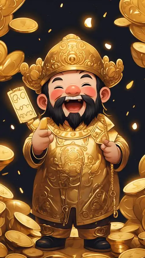 快来换上这款财神到招财进宝壁纸吧!