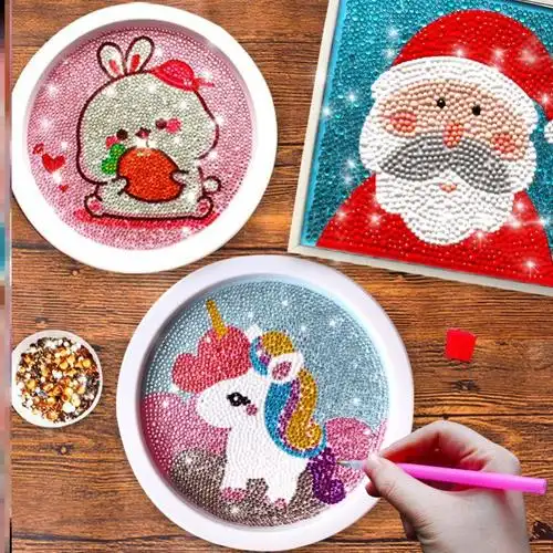 点画简单小朋友小幅自制材料包制作儿童钻石画手工diy贴钻立体