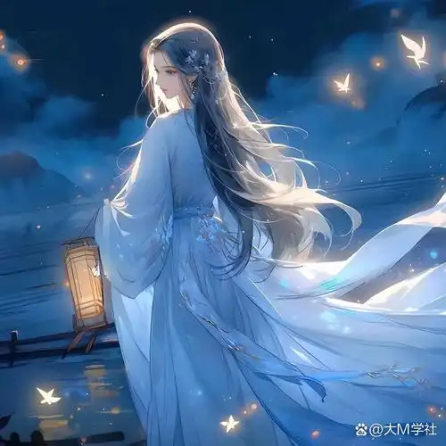 蓝色系女生动漫头像