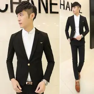 依衣布舍时尚男士小西装 包邮 男韩版修身单排扣小西装英伦风西服