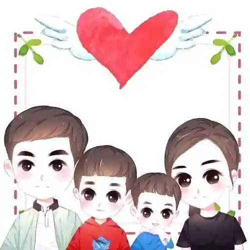 亲子头像一家四口两个儿子