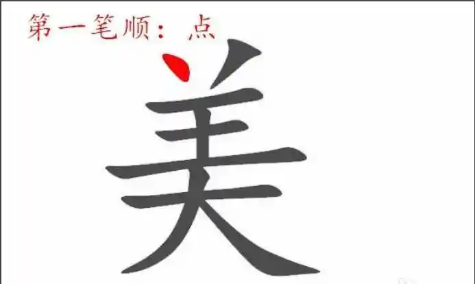 美字的笔顺是什么美的笔顺和笔画是什么