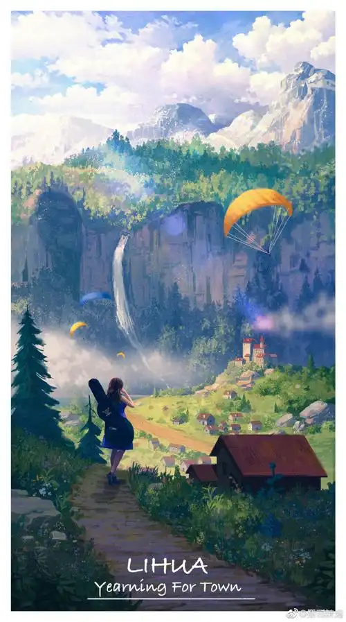 一组梦里幻想的世界画面的场景氛围犹如动漫里的一个片段画面中的故事