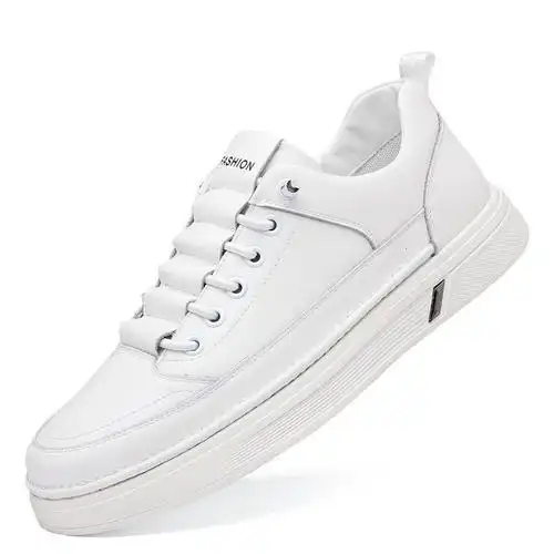 男鞋2023新款秋季休闲小白鞋男士白色板鞋牛皮鞋子男款一件代发