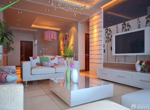 农村二层房屋简约风格客厅设计图片