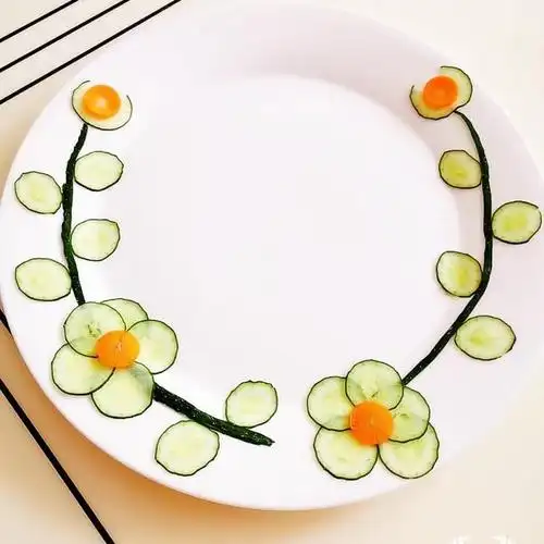 黄瓜胡萝卜花式摆盘,做法超简单,端上桌都说好看