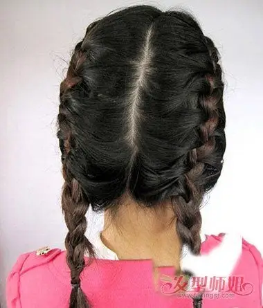 中短发蝎子头辫发 短发两边的蝎子辫(3)