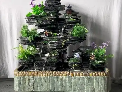 精品流水假山景观效果