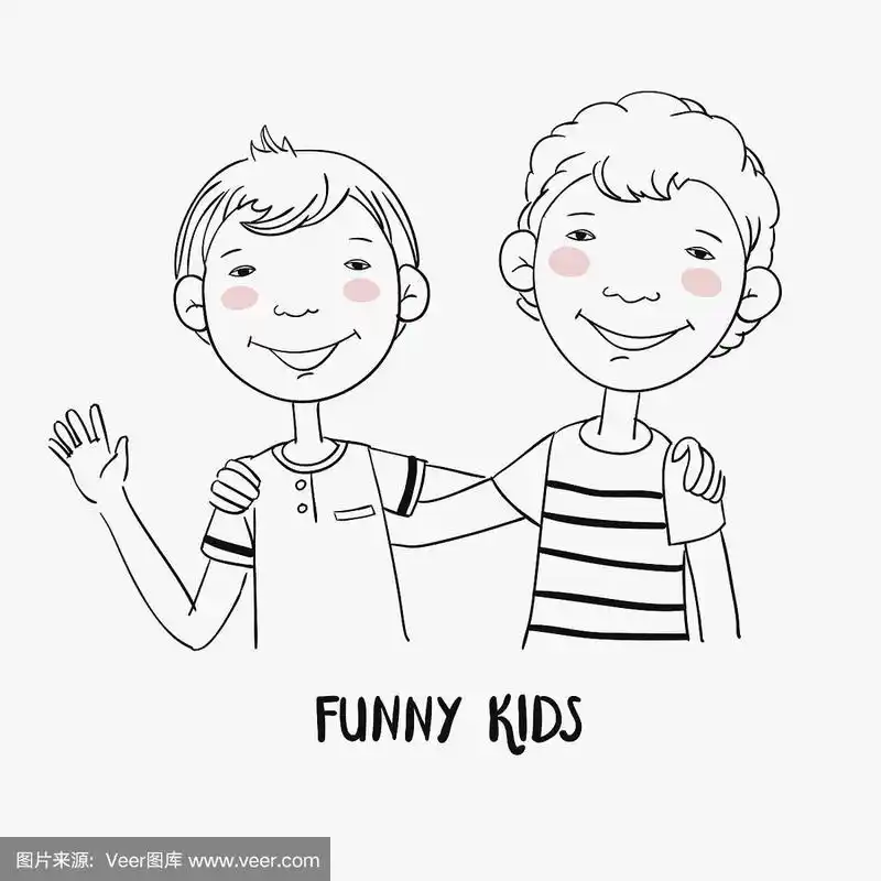 可爱的,男孩,乐趣,两个人,青少年