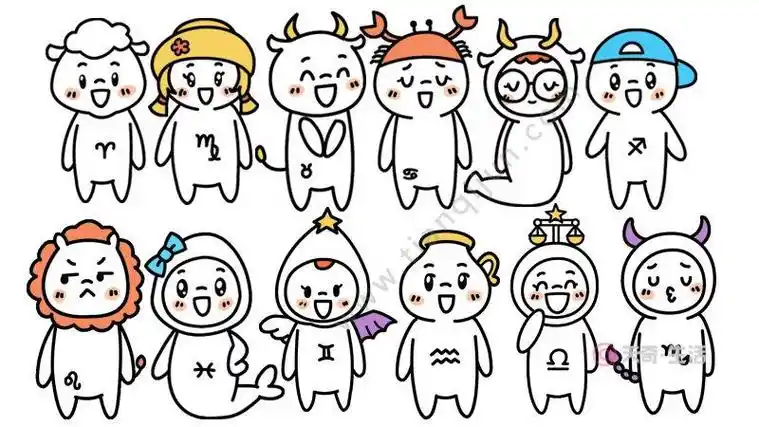 12星座q版脸简笔画