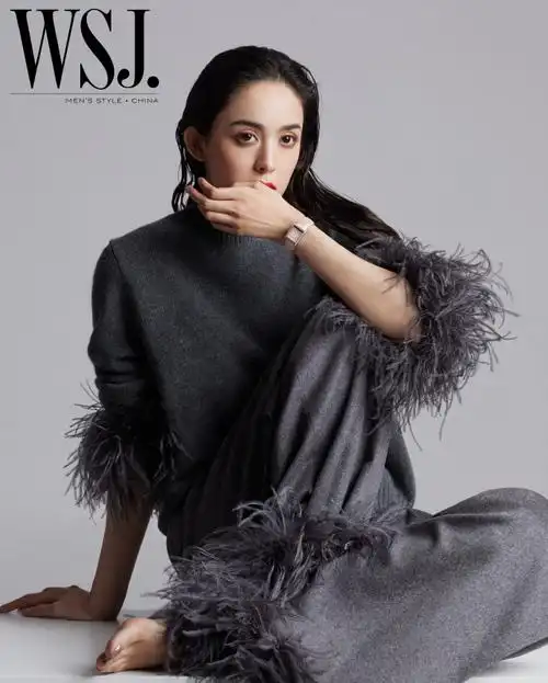 娜扎湿发红唇妆##娜扎wsj一月刊封面##wsj新刊