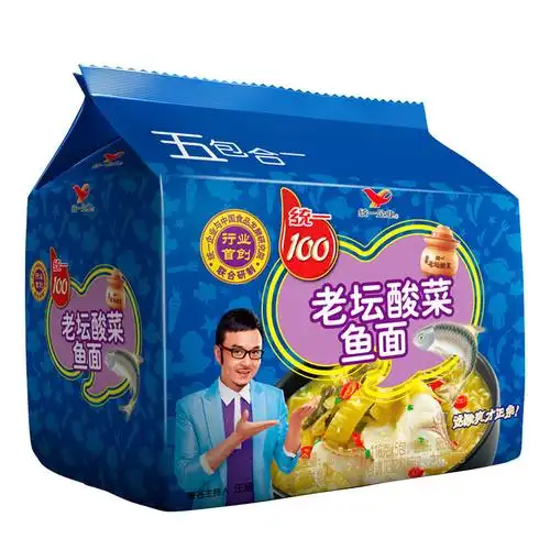 【天猫超市】统一100 老坛酸菜鱼方便面 118g*5包 方便面经典老坛